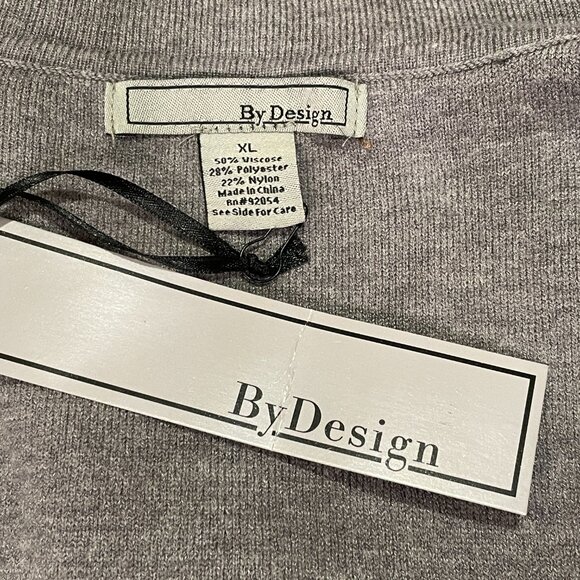 (NWT) BY DESIGN "Lexi" Long Sleeve Two Tone Open Front Cardigan, Brown/Gray - XL - Picture 7 of 8